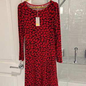 Boden. Black/red dress.